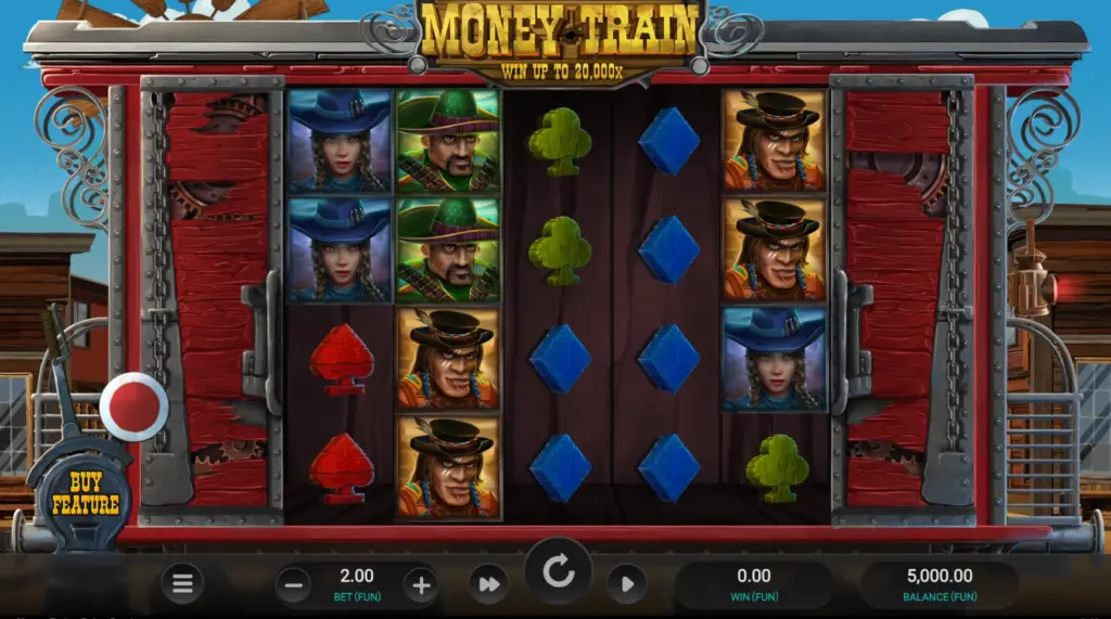 Money Train slot paytable highlighting wild symbols and their function